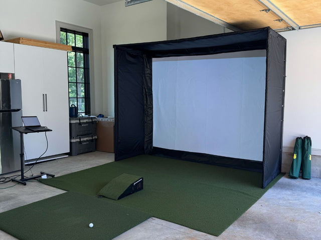 SwingBay Golf Simulator Screen & Enclosure : with impact screen, in a sim bay