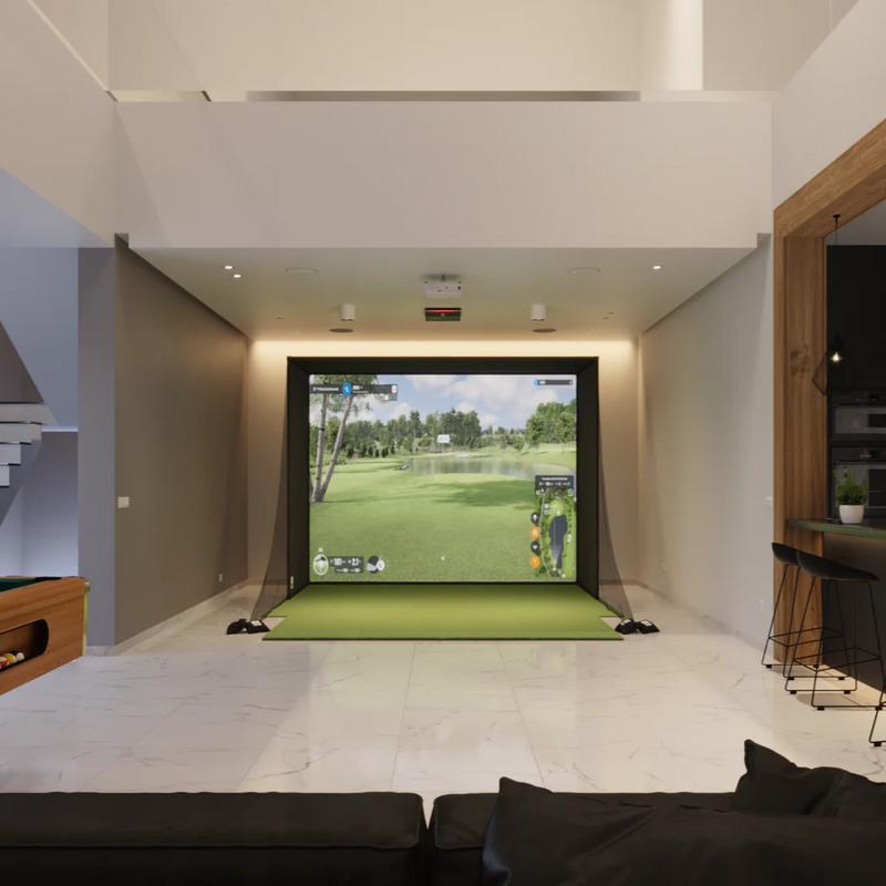 Trackman iO SwingBay : in a SwingBay enclosure, projector setup